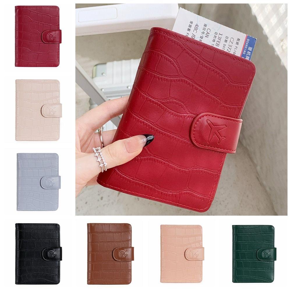 

Multifunctional Passband Holder RFID Anti-theft Passport Clip Creative PU Passport Bag Men коричневий