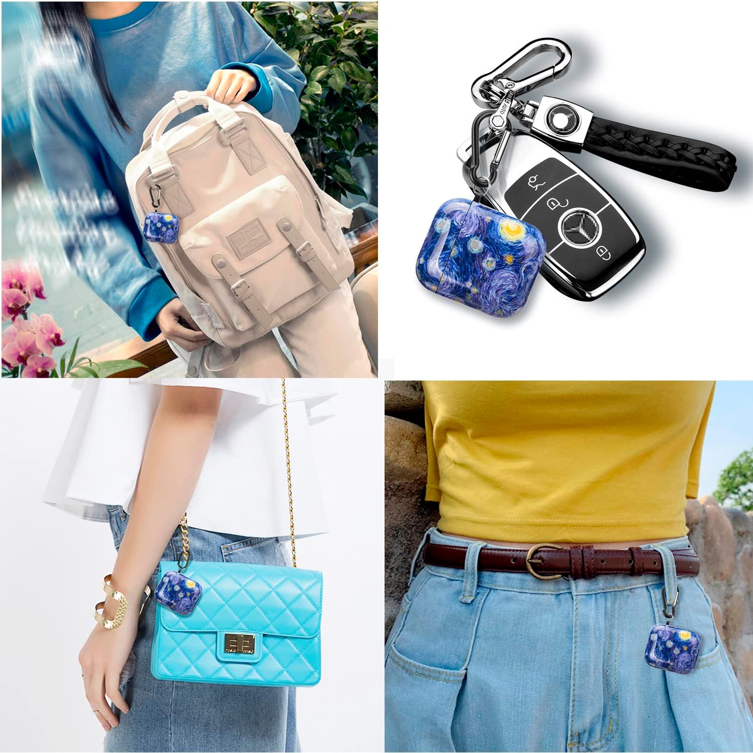 

Blue Sky Совместимый с чехлом для AirPods Мягкий защитный чехол из ТПУ для чехла Airpod 2-го и 1-го поколения с брелком - Поколение Звездное небо 08 Big Eyes