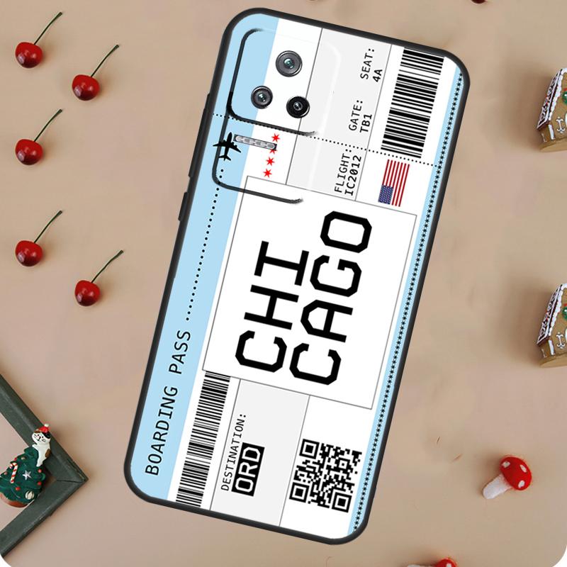 Boarding Pass Ticket Case For POCO X6 Pro X3 X5 F5 M6 Pro F3 M5s Cover For Xiaomi 13T Pro 14 11T 12T 12 13 Lite