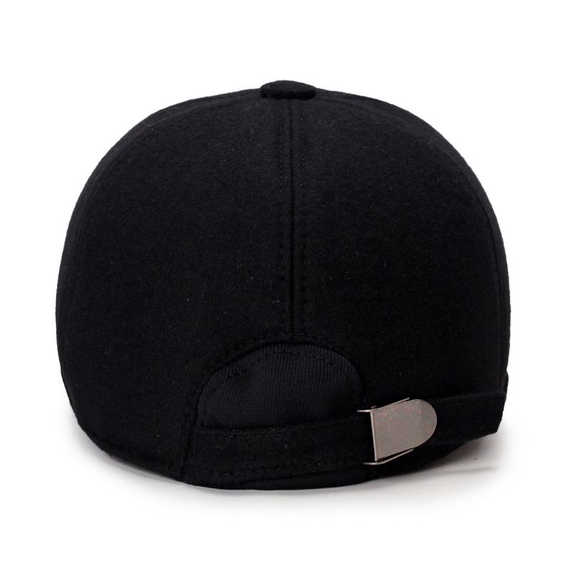 Men's Winter Wool Baseball Cap with Ear Protection