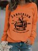 Women's Autumn/Winter Casual Long-Sleeved Round Neck Sander House Print Pullover Sweatshirt Hoodie