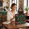  Christmas Pattern Large Tote Bag Holiday Casual Shoulder Handbag for Shopping Travel Daily Use
