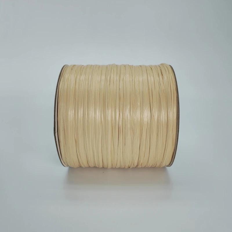 600M Raffia Strohgarn Häkelgarn für DIY Stricken Sommerstrohhut Handtaschen Kissen Handgeflochtenes Strohgarn