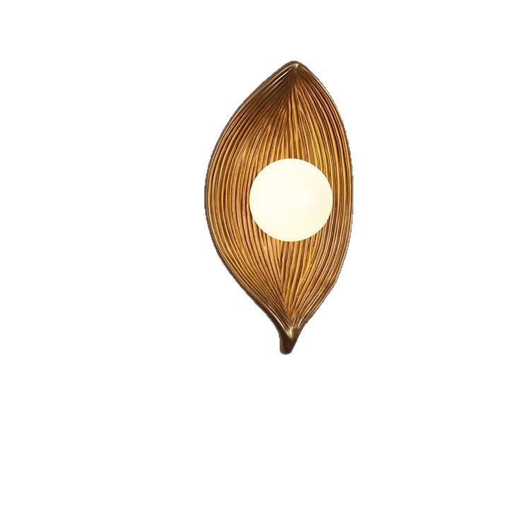 Wabi-Sabi Japanese Leaf Wall Lamp: Designer Lighting for Living Room, Bedside, or Retro Decor