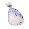 Natural Rainbow Moonstone Gemstone 925 Solid Sterling Silver Pendant 1.25'' W6W31