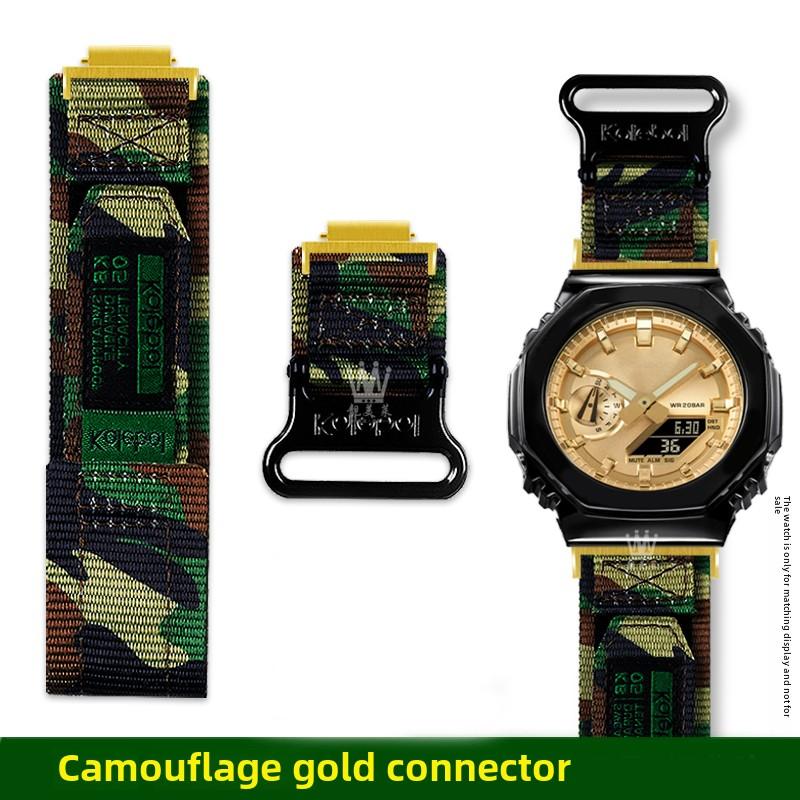 GA2100 Design s poutkem Plátěný řemínek Pro Casio G-SHOCK 5611 GA-2100 GA-2110 GA-B2100 Pánský Venkovní sport Nylonový řemínek na hodinky příslušenství
