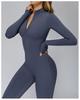 Plush Zipper Jumpsuit - Warm, Slimming, Long Sleeve Sportswear for Winter & Autumn