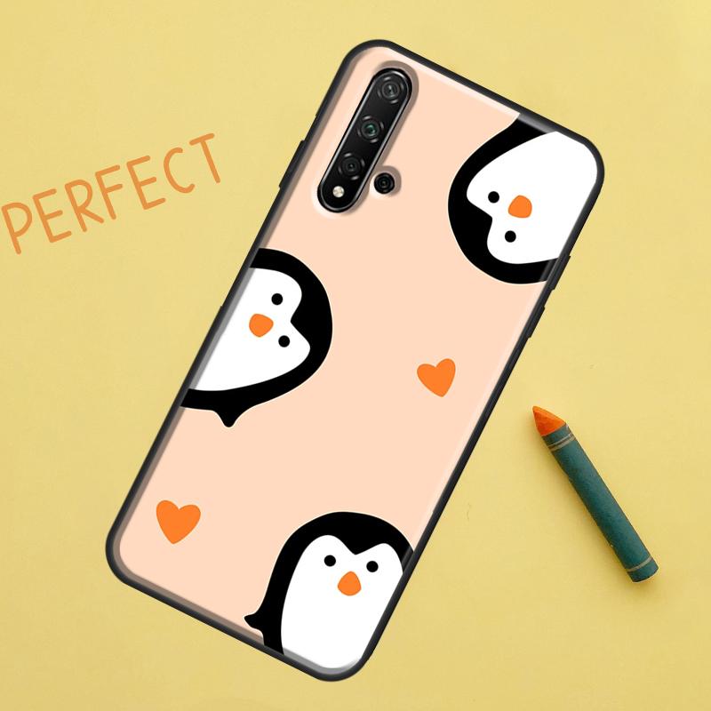 Cute Kawaii Penguin For Huawei Nova 8i 12i 11i 12s Y73 Y72 Y61 Y91 Y90 Y70 Y60 9 10 SE P30 P40 Lite P60 Pro Case