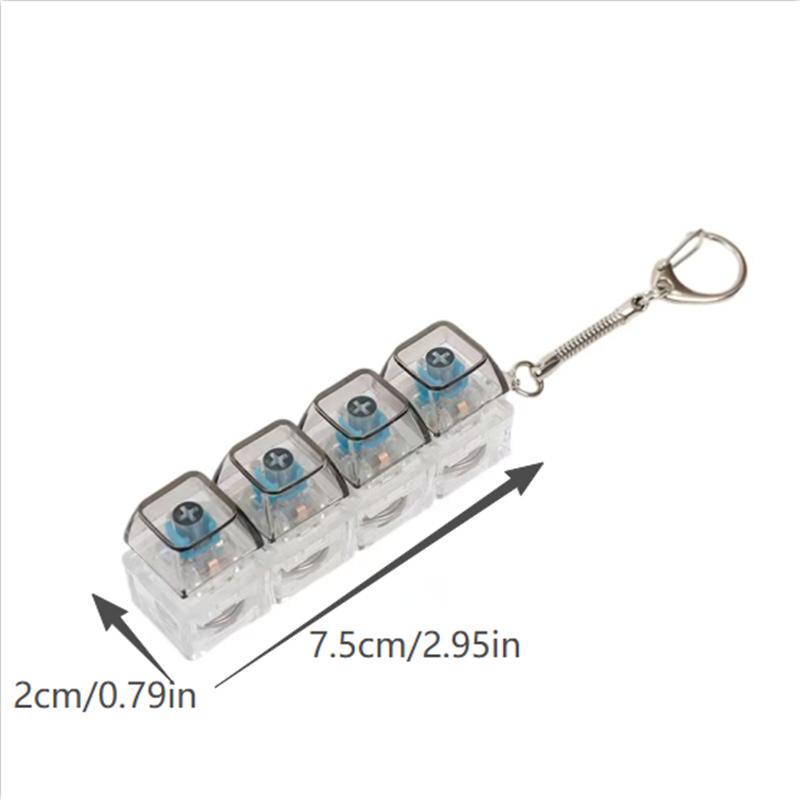 1/2 Pcs Fidget Decompression Keyboard Silent Luminous Keyring Bag Pendant Stress Relief Toy Antistress Finger Keyboard Game Gift