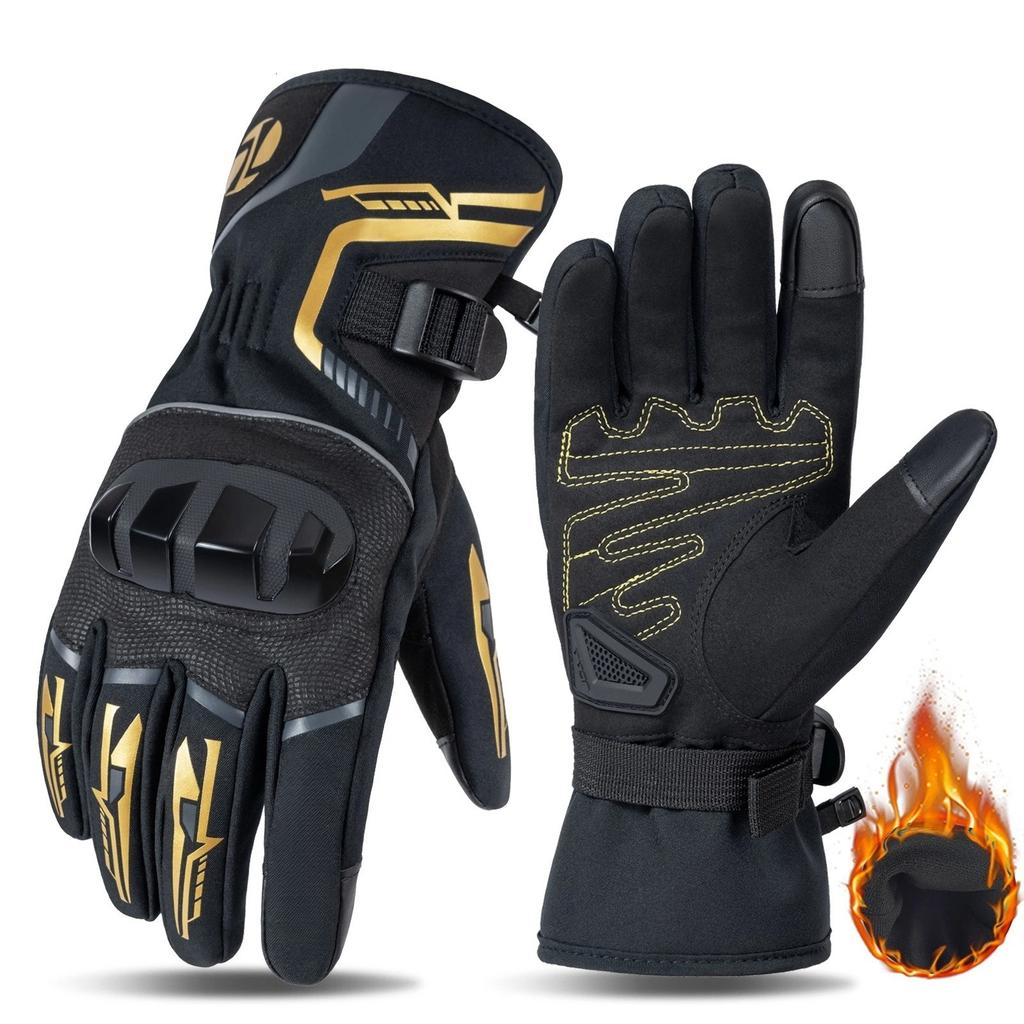 Winter Motorcycle Gloves for Men Women Thermal Windproof Waterproof Riding Glove Impact Resistant Fleece Lined Cold Weather Gear