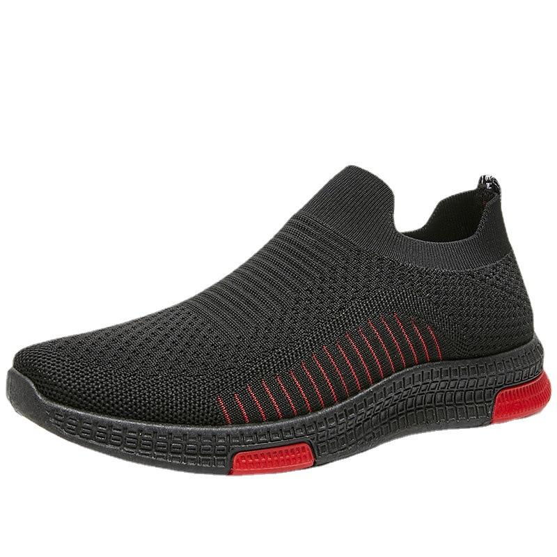 Men's Shoes Spring and Summer Flying Knitted Socks Breathable Slip-on Casual Shoes Men's Lazy Shoes Men
