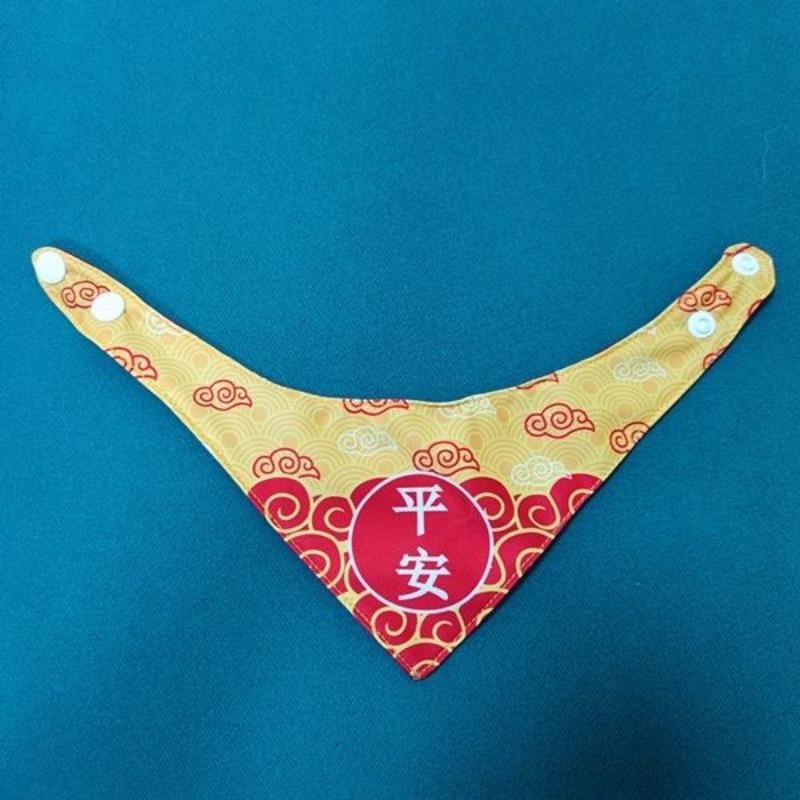 Cat New Year Scarf Dog Chinese Style Triangle Scarf Buttoned Pet New Year Scarf Puppy