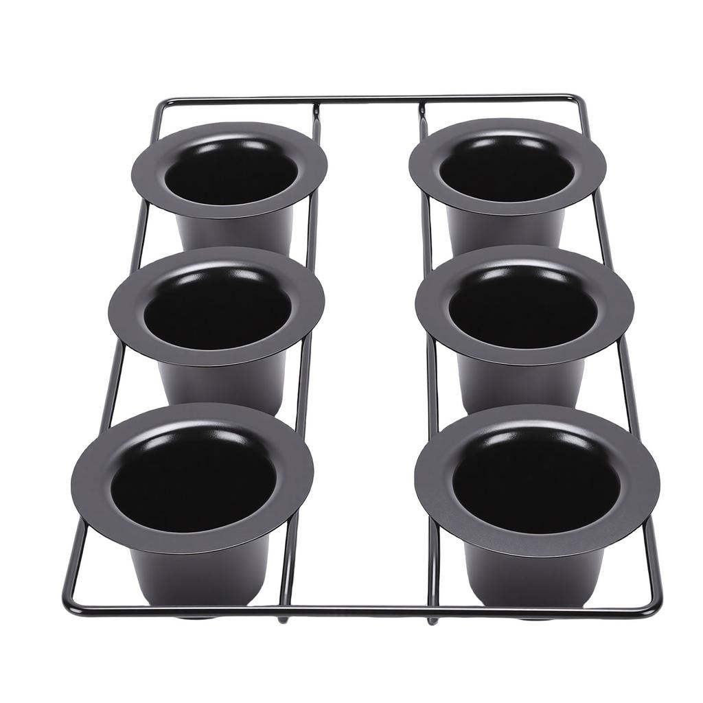 6 Cup Popover Pan for Baking Non Stick Sturdy Carbon Steel Bakeware Easy to Clean for Pudding Muffins Popovers