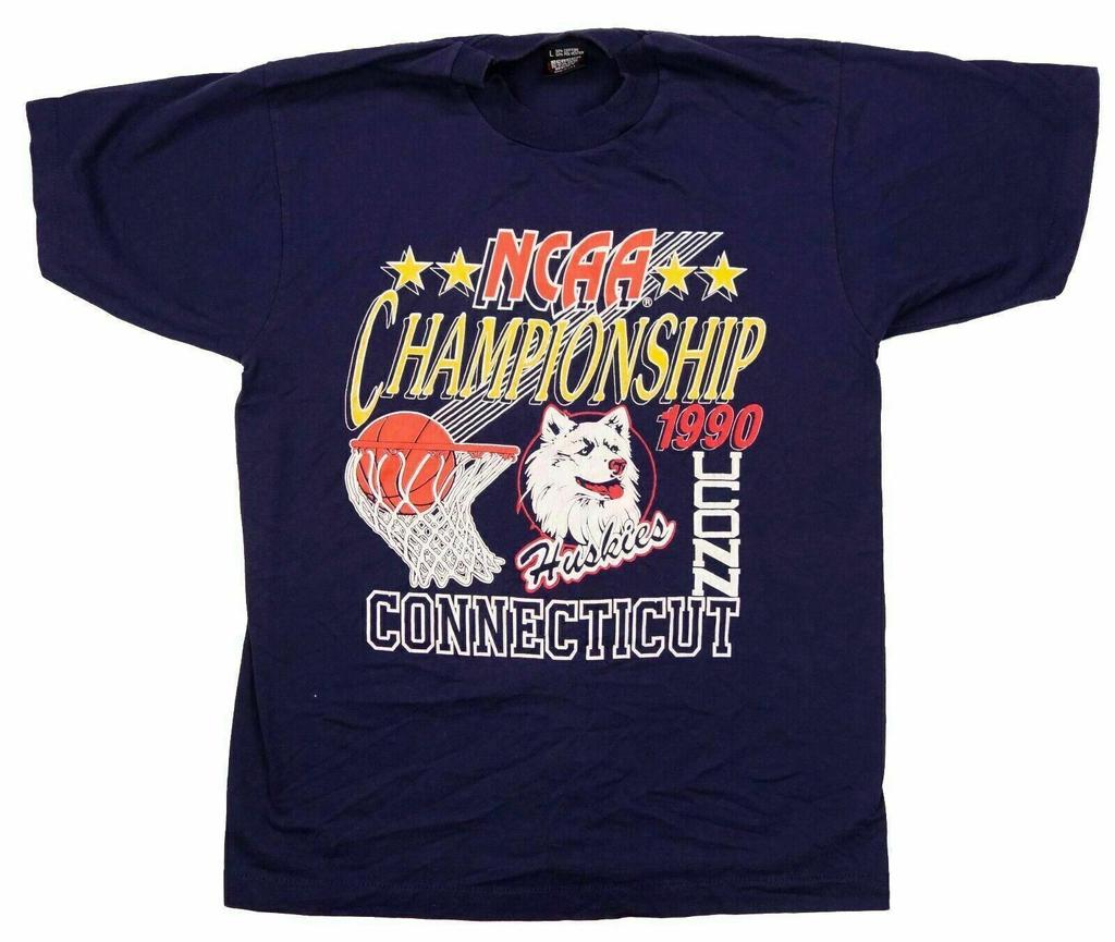 UCONN Huskies NCAA CHAMPIONSHIP 1990 vintage t shirt college basketball Large Unisex T-Shirt