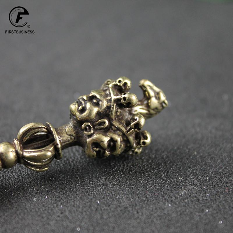 Pure Copper Buddha Instrument Ba Jin Just Vajry Pestle Feng Shui Ornament Home Decoration Antique Brass Desk Decor Retro Crafts