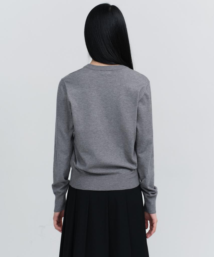 MUSINSA STANDARD WOMAN Women'S Essential V-Neck Knit [Medium Grey]