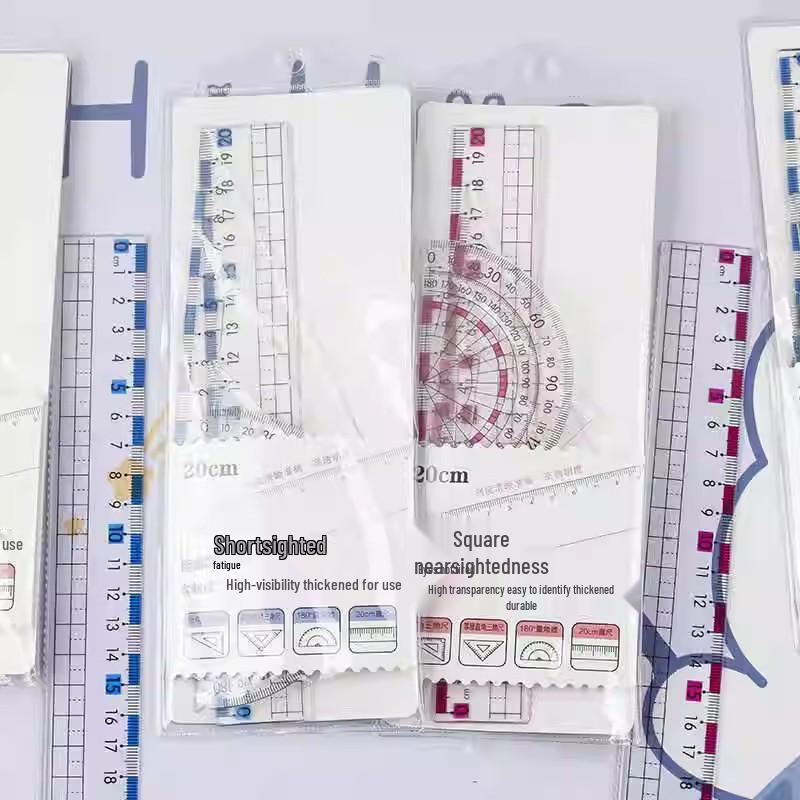 Anti-Myopia Ruler Set: First Grade Square & Eye Protection for Primary Students (3 Sets for New Users)