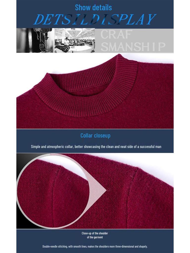 Brand 2025 Cashmere Round Neck Sweater: High-End, Simple, Versatile, Skin-Friendly Knitwear for Autumn/Winter