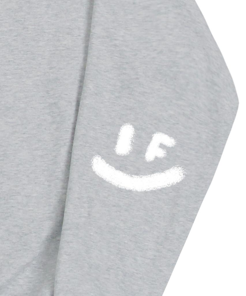GRAVER [Unisex] Elbow Spray Smile Drawing Sweatshirt_Gray