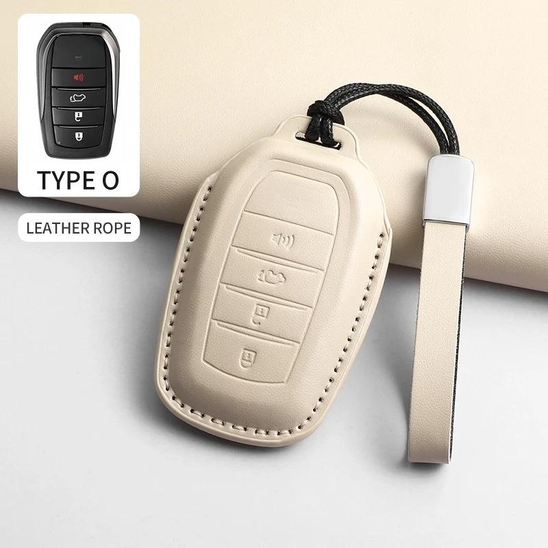 PU Car Remote Key Case Cover For Toyota Fortuner CHR Hilux Camry Land Cruiser 200 RAV4 Highland Corolla Crown Keychain Holder