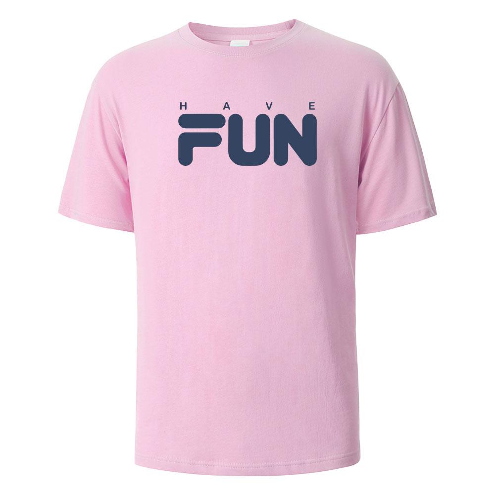 

Футболка с принтом Have Fun Летние футболки для мужчин женщин 100% хлопок Круглый вырез Оверсайз Повседневные Топы с коротким рукавом Уличная одежда Базовый топ 4XL