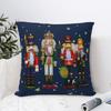 Holiday Nutcrackers Christmas Tree Pillowcase Printed Polyester Cushion Cover Decoration Pillow Case Cover Car Zipper 18''
