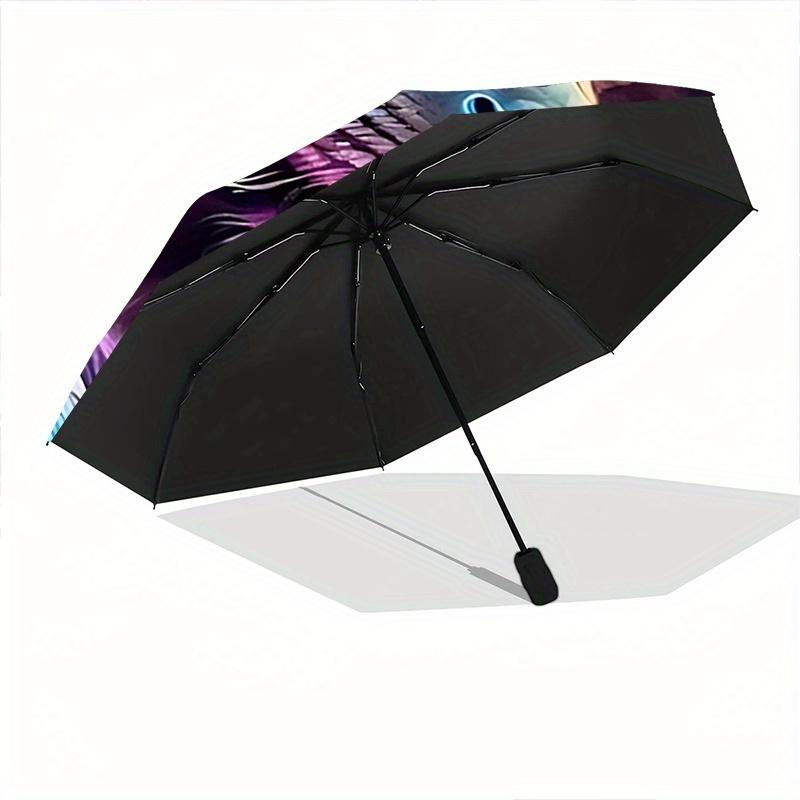 1pc Colorful Galactic Lion Durable Cartoon Folding Umbrella,Compact Umbrella for Men and Women, Suitable for Travel or Daily Use.W017