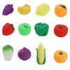 Silicone Fruit and Vegetable Baby Toys - Soft, Biteable Dollhouse Kitchen Set