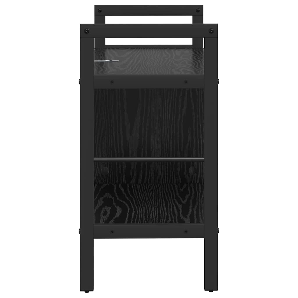 Bookshelf Black Oak Effect 75 x 30 x 58.5 cm