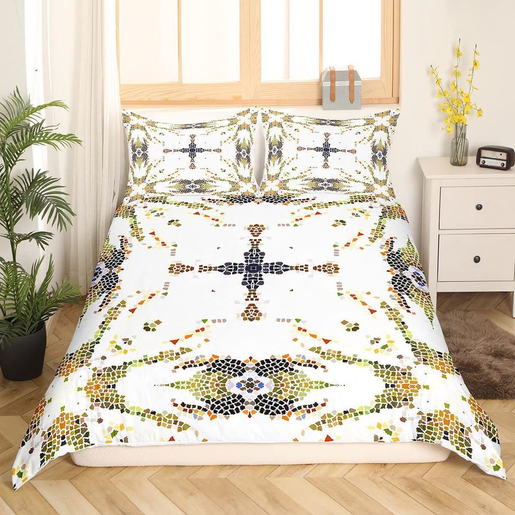 Bohemian Quilt Cover Bedding Retro Art Duvet Cover Three-Piece Set