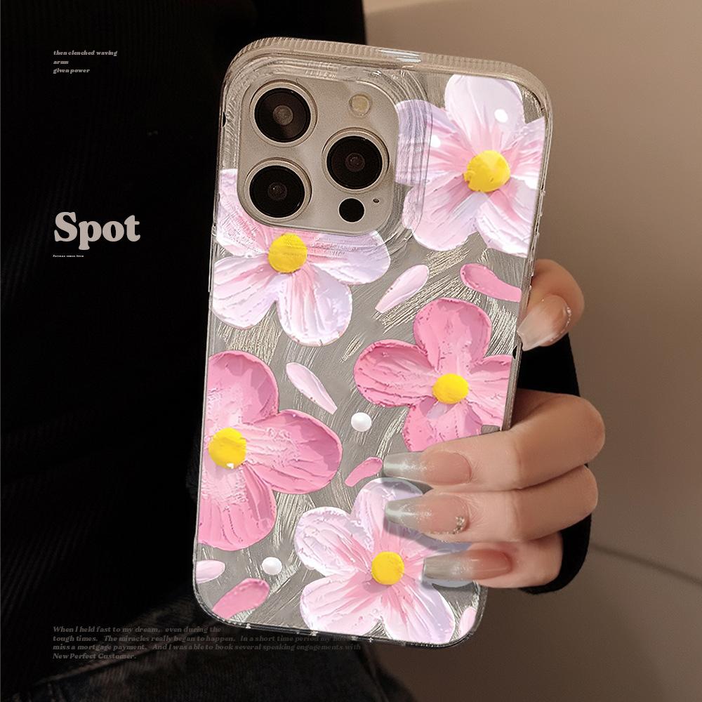 Summer Bright Flower Phone Case For iPhone 17 Pro 15 16 14 13 12 11 Pro Max 17e 16e 8 7 Plus XR XS X Sliver Soft Drop Cover