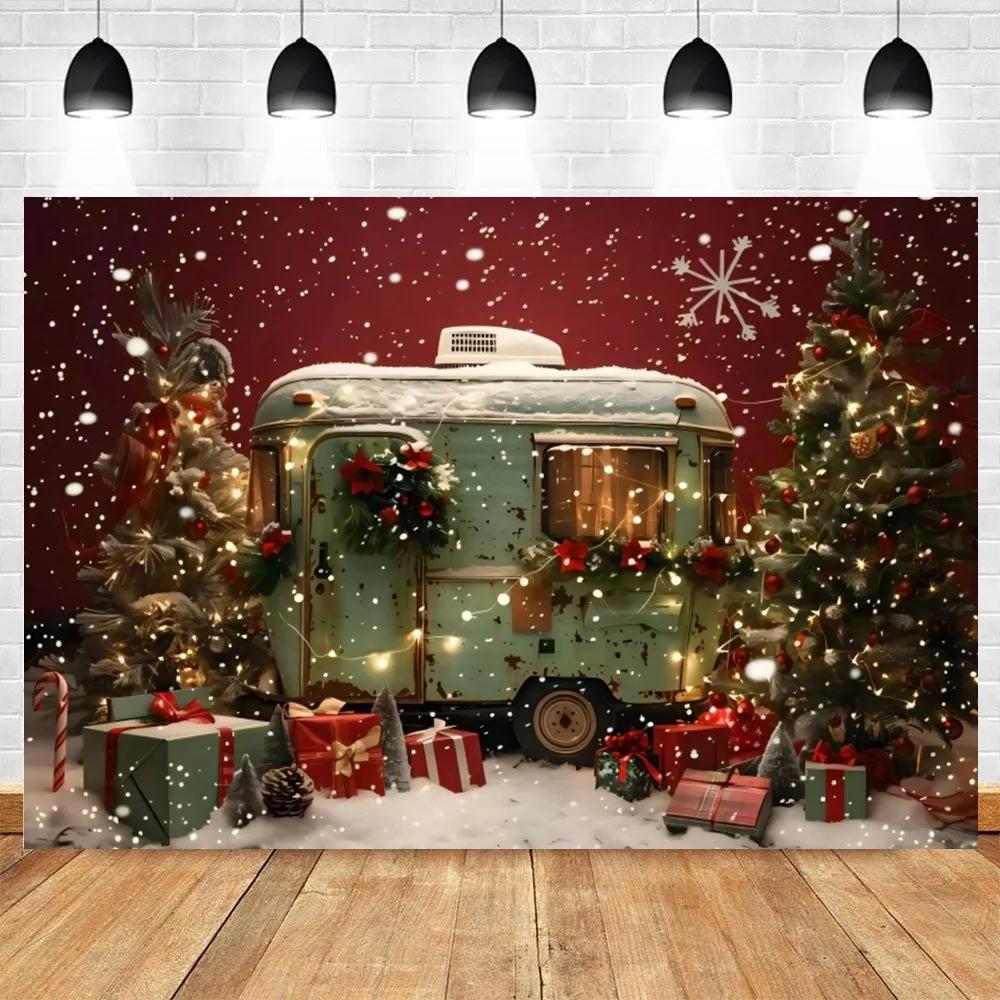 Christmas Day party decoration background cloth car Christmas tree hanging cloth living Room bedroom room home decoration