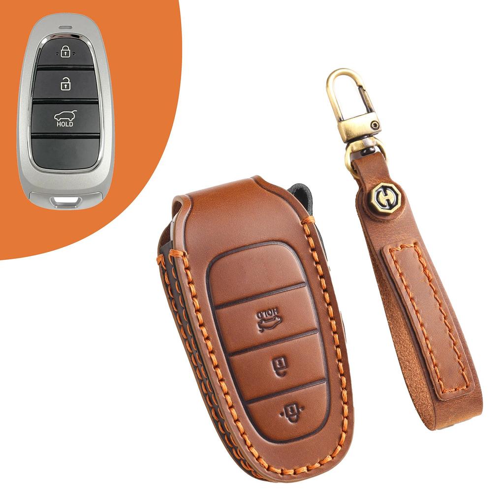 Suitable for New Style Hyundai IX35/IX45 Handmade Cowhide High-End Car Key Cases keychain