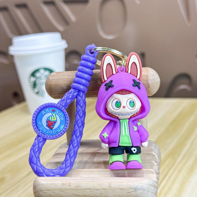 LABUBU Tlukot Srdce Makronka Slepá Krabička Klíčenka - POPMART Bubble Mart Série Vinylová a Plyšová Panenka