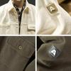 Men Jacket Lapel Long Sleeve Flap Pockets Solid Color Coat Loose Fit Buttons Placket