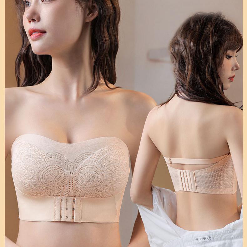 Strapless Bra Women's Underwear Anti Slip Gathering Bra Thin Design Breast Collection Anti Sagging Strapless Bra
