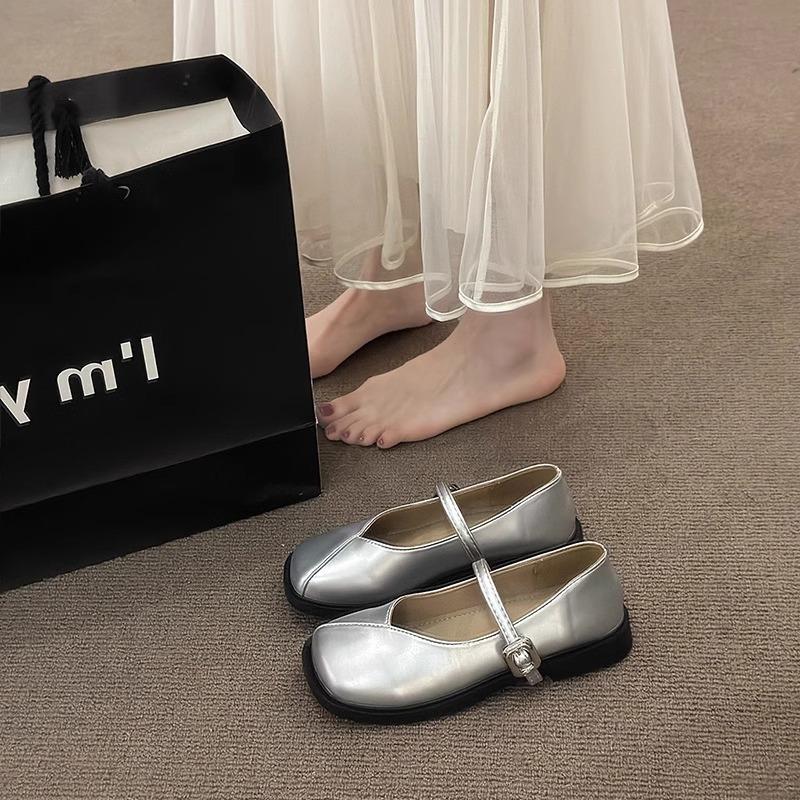 Square head thick heel small leather shoes women's summer new versatile retro skirt single shoes women