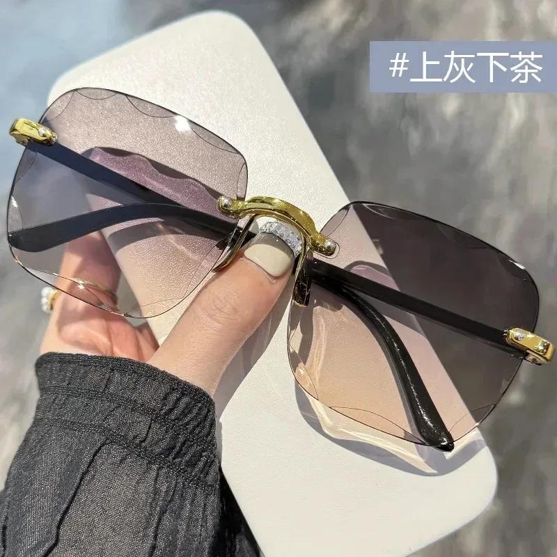 Square Sunglasses Woman Fashion Rimless Gradient Sun Glasses Brand Designer Sunglasses for Women