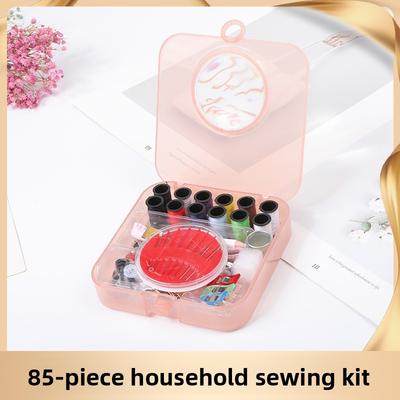 Siuvimo dėžutė - 85 dalių rinkinys, didinamasis stiklas, siuvimo reikmenų rinkinys, siuvimo įrankiai, siuvimo krepšys