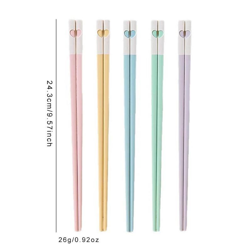 5 Paare Rutschfeste Bunte Japanische Chinesische Essstäbchen Sushi-Stäbchen Wiederverwendbares Koreanisches Essstäbchen-Set Gesundes Legierungs-Geschirrset
