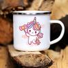 Cartoon Unicorn Printed Creative Mug Water Juice Drinks Milk Cup Enamel Mugs Handle Drinkware Kids Birthday Children's Day Gift
