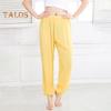 Unisex Bloomers Mid-rise Elastic Waist Casual Loose Leg Pants Solid Color Sporty Style Lightweight Trousers Versatile Wear
