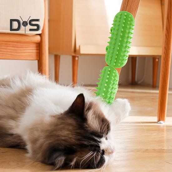 2/4 Stück Katzen-Selbstpflegebürste aus Silikon, verstellbare Tischbein-Eckenbürste für Katzengesicht, Juckreiz- und Kratzbürste, Massagekamm für Hauskatzen