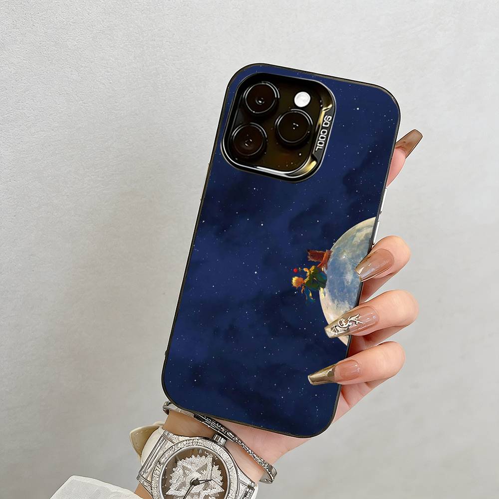 Der kleine Prinz Handyhülle Für iPhone 17,16,15,14,13,12,11 Plus,Pro Max,XS,Bunte Silberne Handyhülle Funda Cover