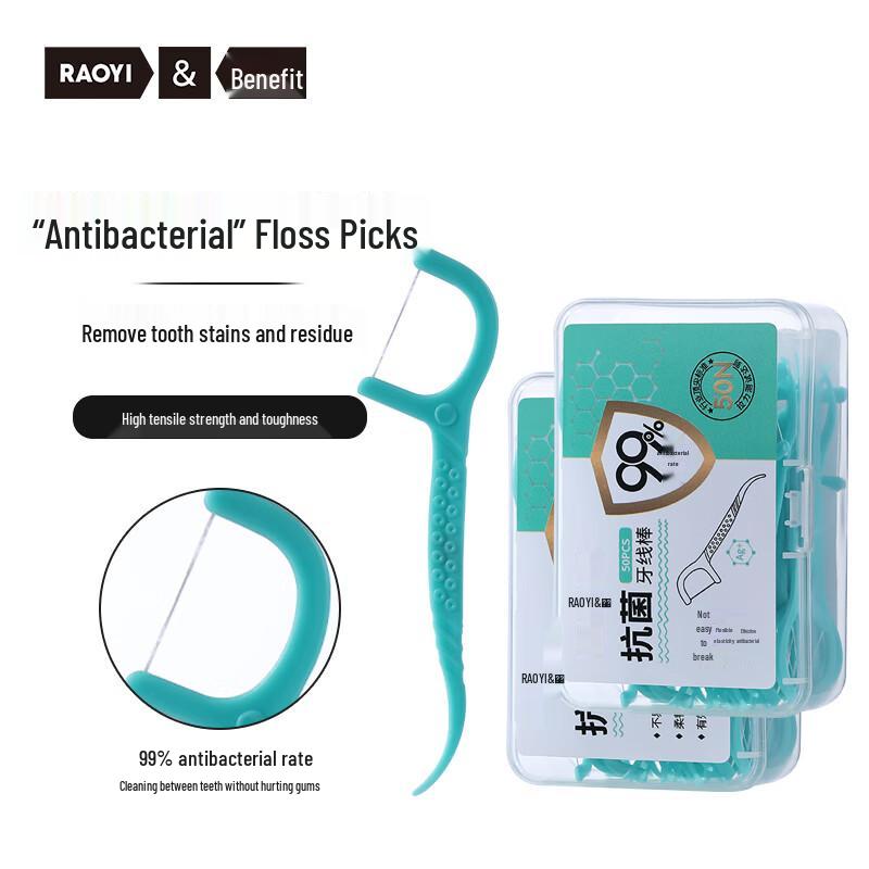 RAOYI Silver Ion Antibacterial Dental Floss Picks