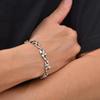 Rock Punk Chain Bracelet for Men,Silver Tone Stainless Steel Chunky Adjustable Chain Wristband,Hip Hop Streetwear Jewelry