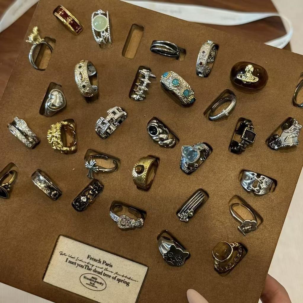 925 Sterling Silver Retro Plain Silver Ring for Women Does Not Fade, Light Luxury, High-end Sense, Versatile Opening Fashion Personality Ring