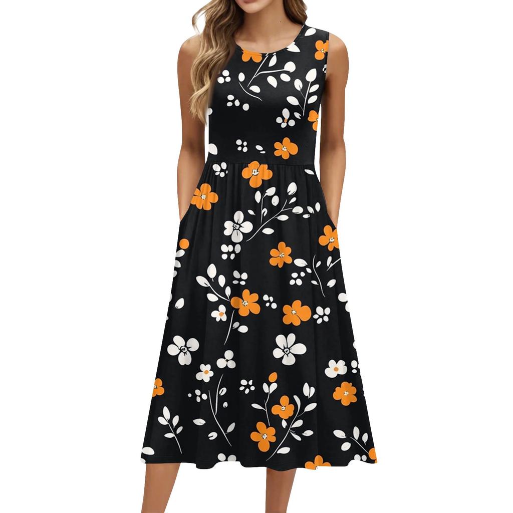 Women's Summer V Neck Casual Beach Dresses Pods Short Sleeve Striped Geometric Printed Dresses