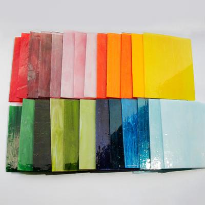 10x10cm Čtvercové skleněné mozaikové dlaždice v přechodových barvách Vitrážové mozaikové kamínky DIY Ručně vyráběný podtácek Mozaikové puzzle Výroba umění Nástěnná dekorace