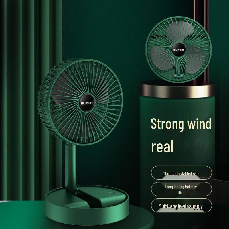 Rechargeable Foldable Quiet Fan with Strong Wind for Dorms and Bedsides